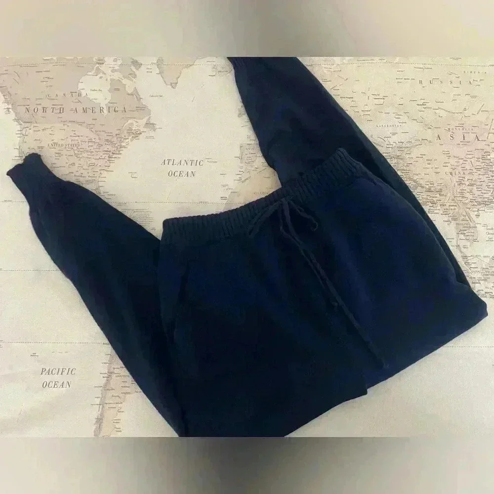 MJ. WATSON Cashmere Jogger - NAVY Size Large - Picture 5 of 15